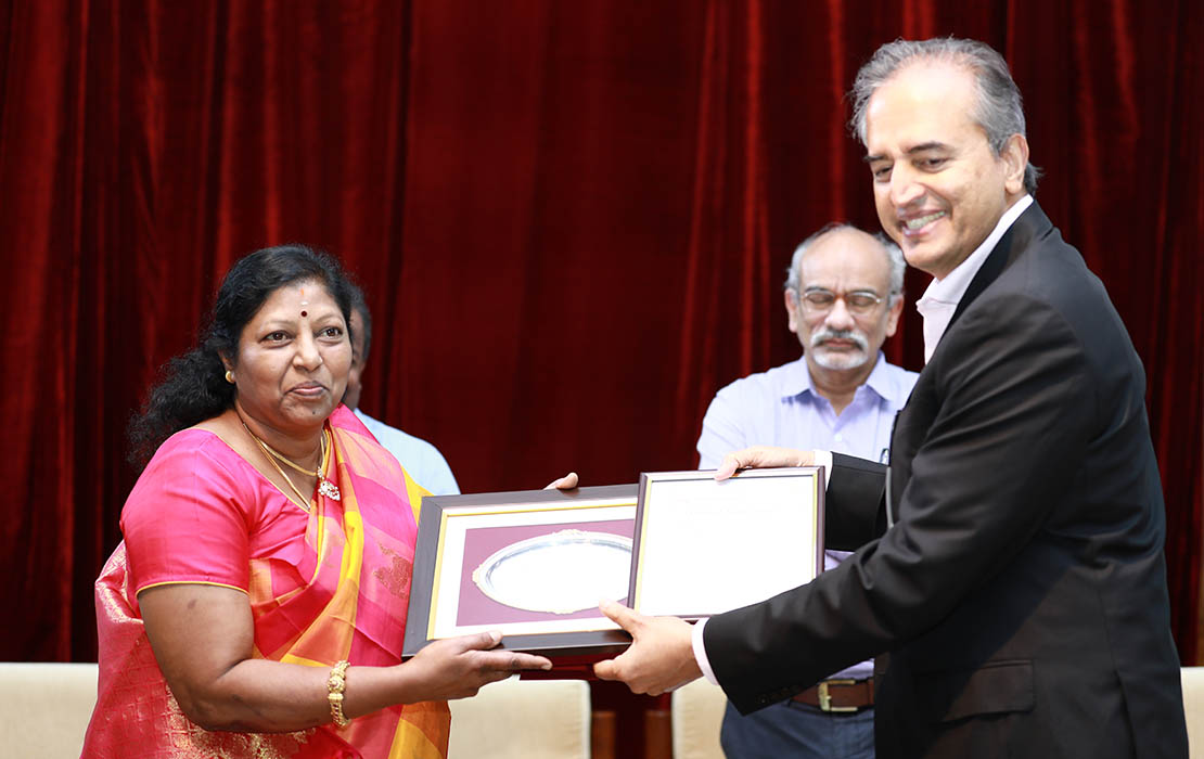 Staff member Thenmozhi AG on completing 40 years at the institute.