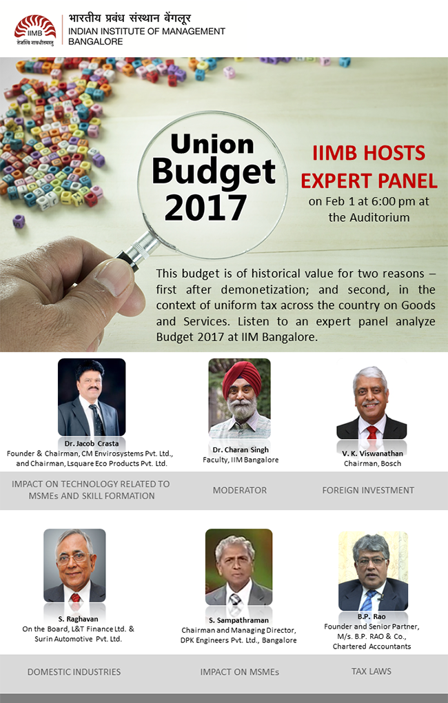 Budget 2017: IIMB hosts expert panel