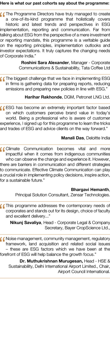 Here is what our past cohorts say about the programme: “The Programme Directors have truly managed to create a one of...