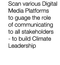 Scan various Digital Media Platforms to guage the role of communicating to all stakeholders to build Climate Leadership