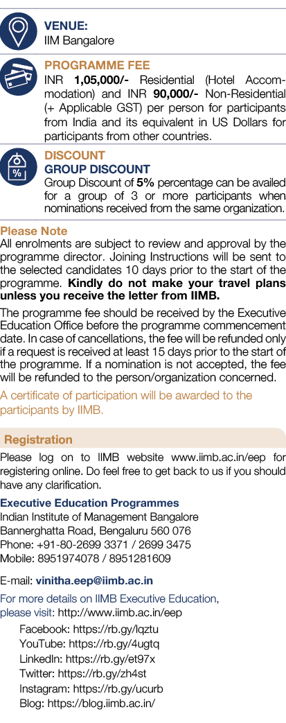  Please Note All enrolments are subject to review and approval by the programme director. Joining Instructions will b...
