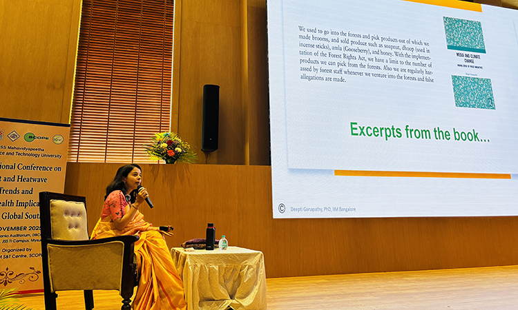 Prof. Deepti Ganapathy delivers a keynote address at the International Conference on Heat and Heatwave Trends and their Health Implications in the Global South