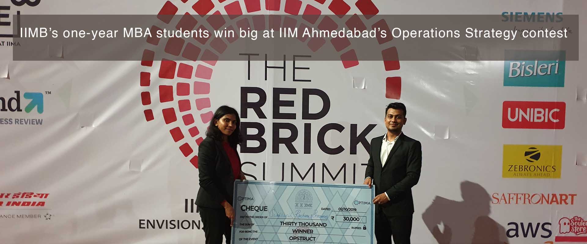 IIMB’s one-year MBA students win big at IIM Ahmedabad’s Operations Strategy contest