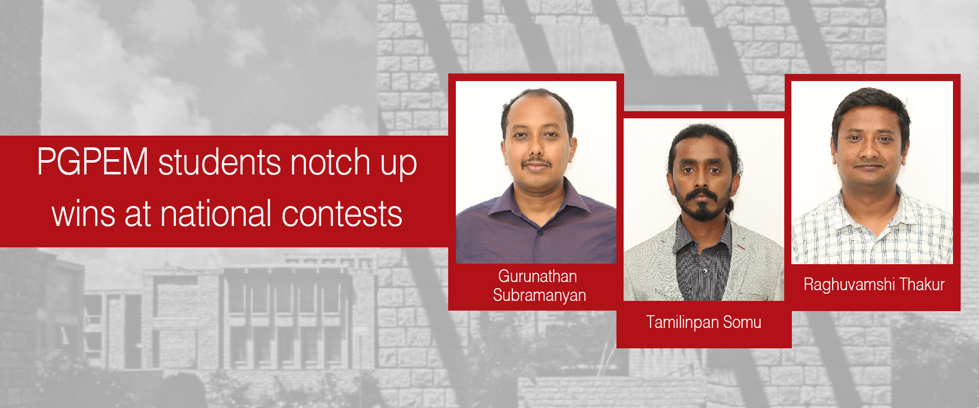 PGPEM students notch up wins at national contests