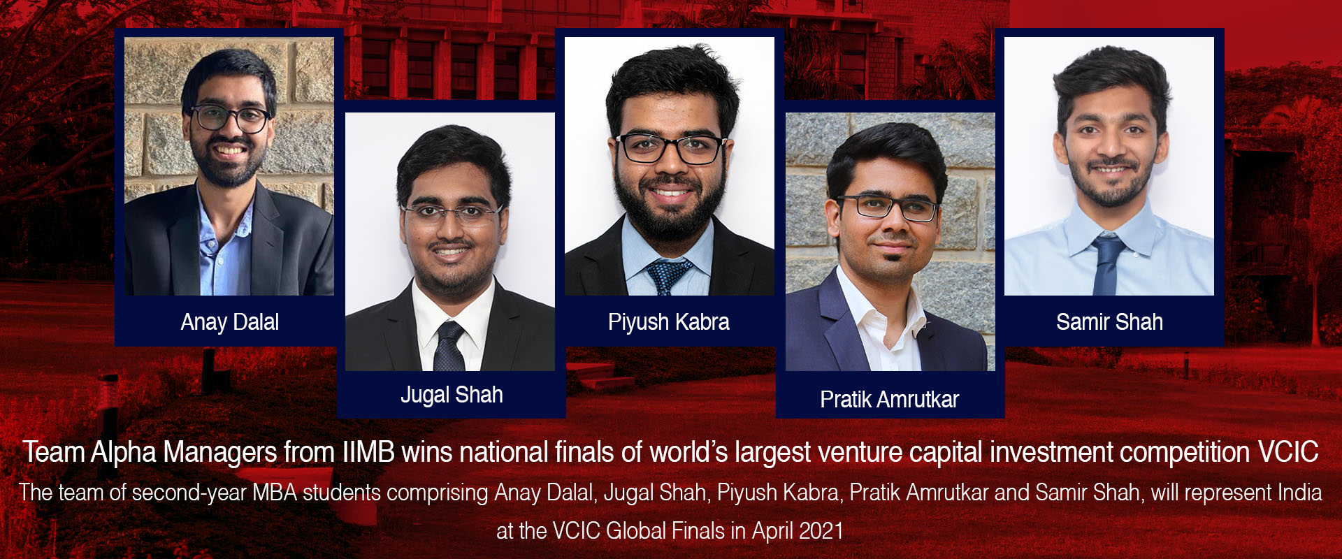Team Alpha Managers from IIMB wins national finals of world’s largest venture capital investment competition VCIC