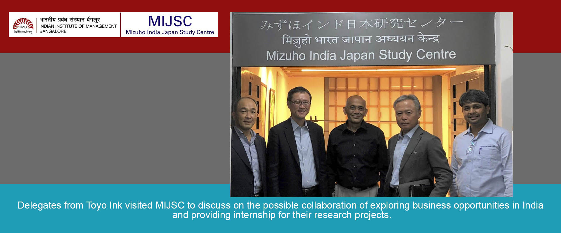 Delegates from Toyo Ink visited MIJSC to discuss on the possible collaboration of exploring business opportunities in India and providing internship for their research projects.