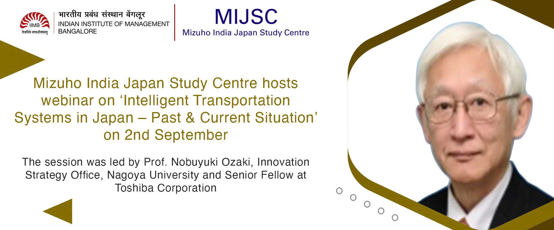 Mizuho India Japan Study Centre hosts webinar on ‘Intelligent Transportation Systems in Japan – Past & Current Situation’ on 2nd September