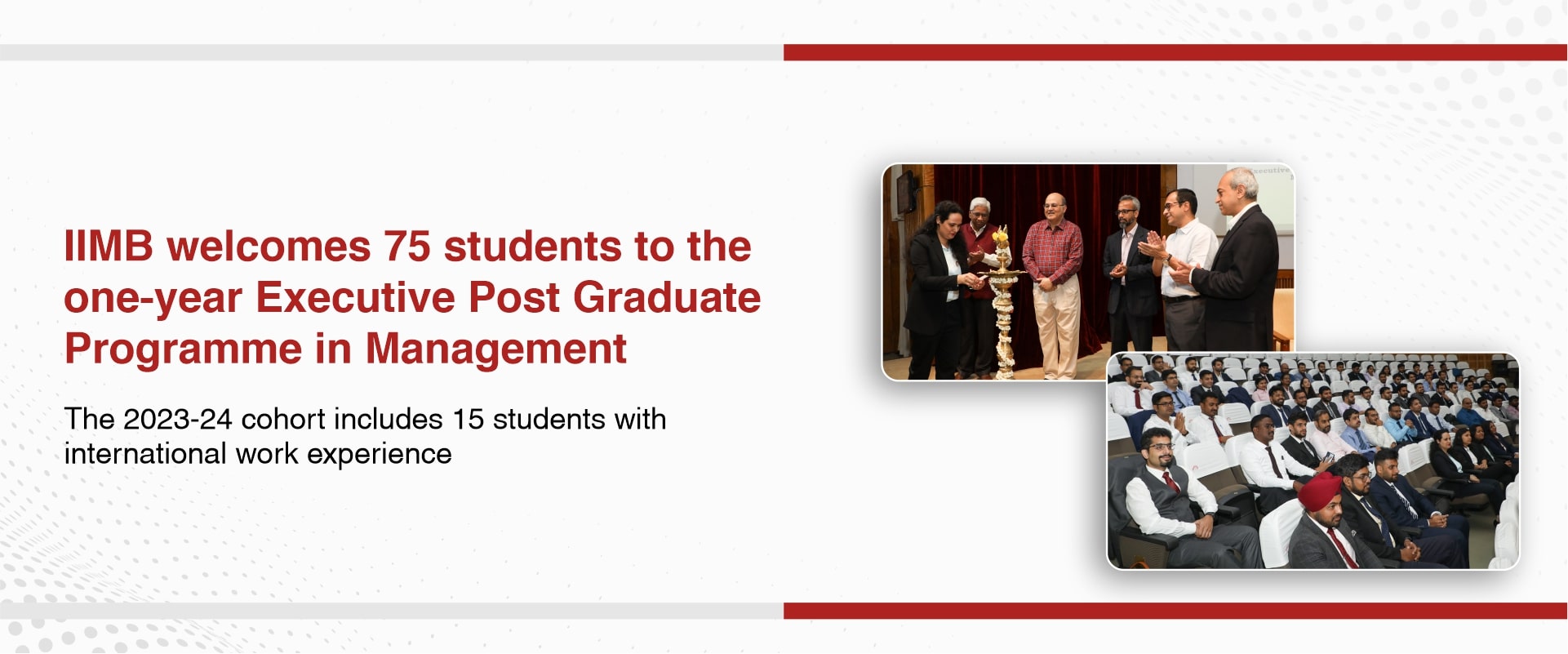IIMB welcomes 75 students to the one-year Executive Post Graduate Programme in Management