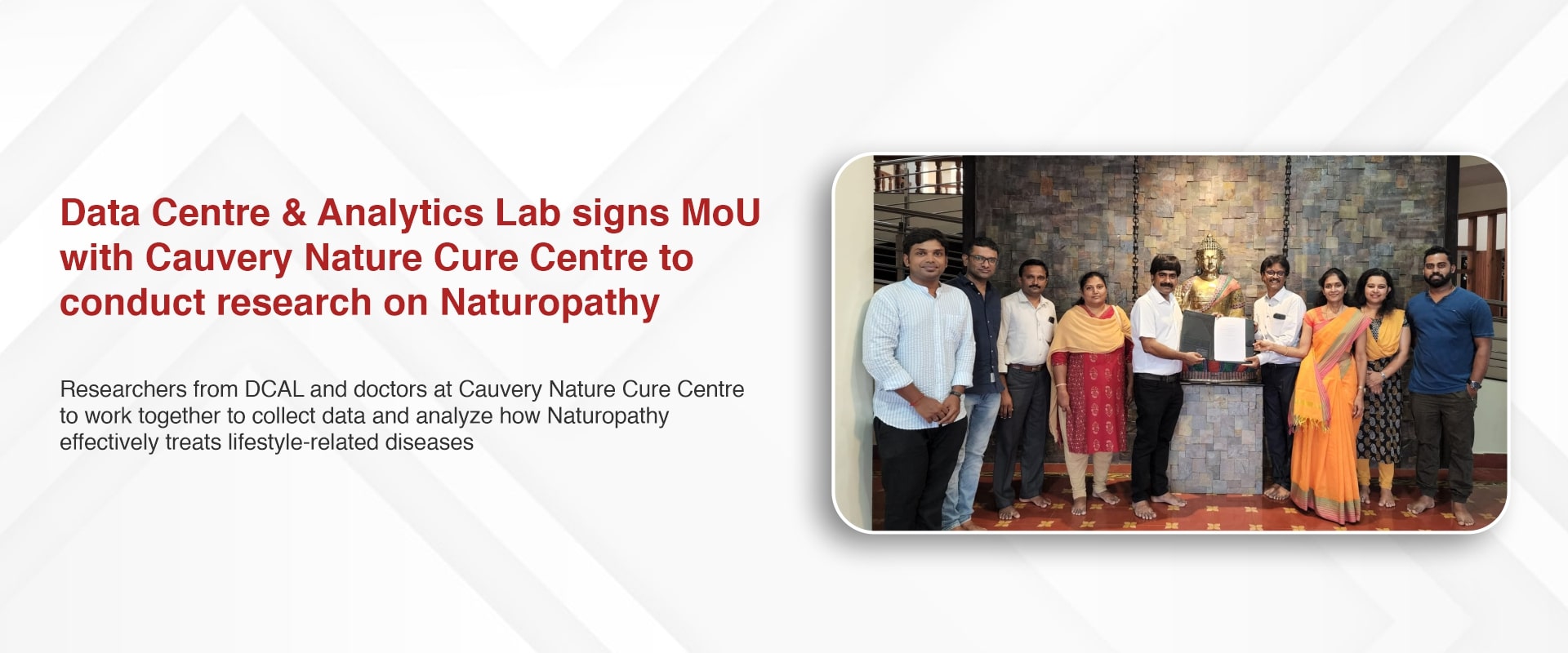 Data Centre & Analytics Lab signs MoU with Cauvery Nature Cure Centre to conduct research on Naturopathy