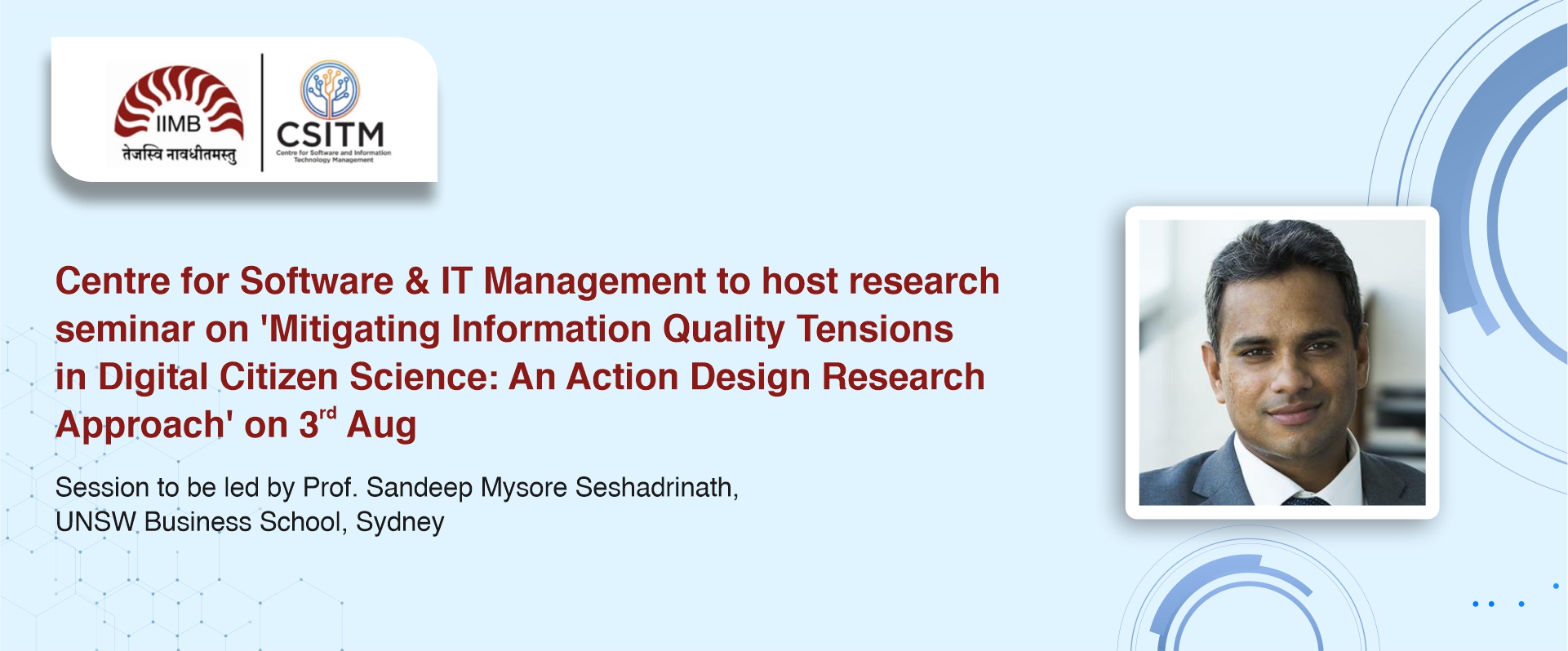 Centre for Software & IT Management to host research seminar on ‘Mitigating Information Quality Tensions in Digital Citizen Science: An Action Design Research Approach’ on 3rd Aug