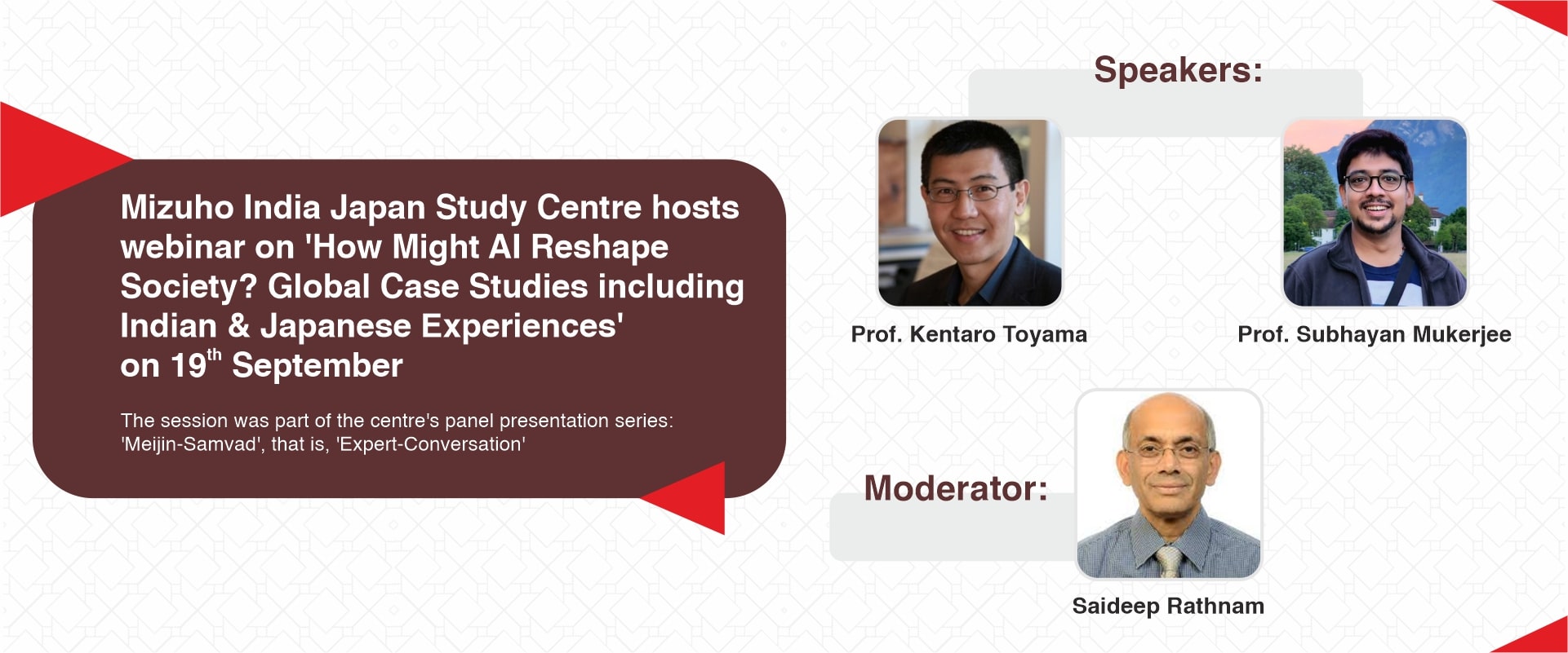 Mizuho India Japan Study Centre hosts webinar on ‘How Might AI Reshape Society? Global Case Studies including Indian & Japanese Experiences’ on 19th September