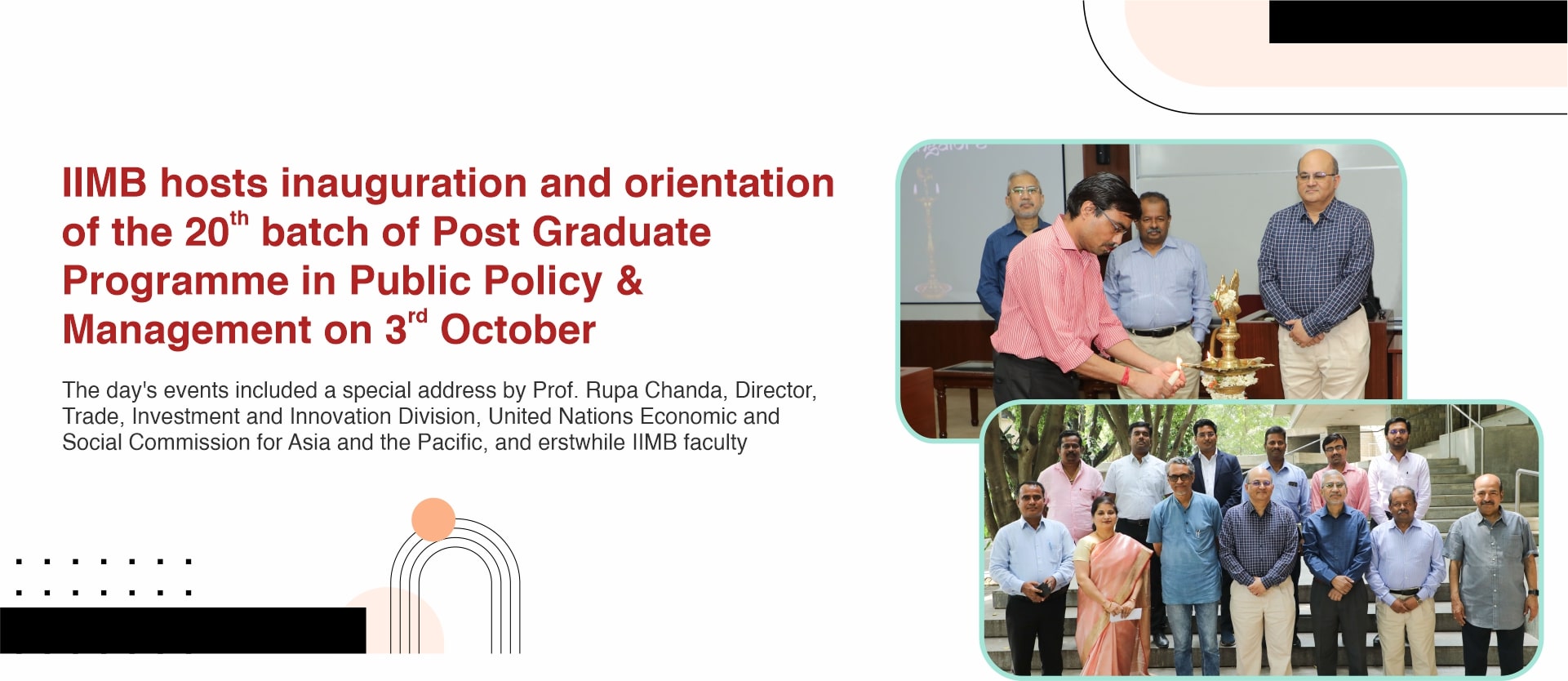 IIMB hosts inauguration and orientation of the 20th batch of Post Graduate Programme in Public Policy & Management on 3rd October
