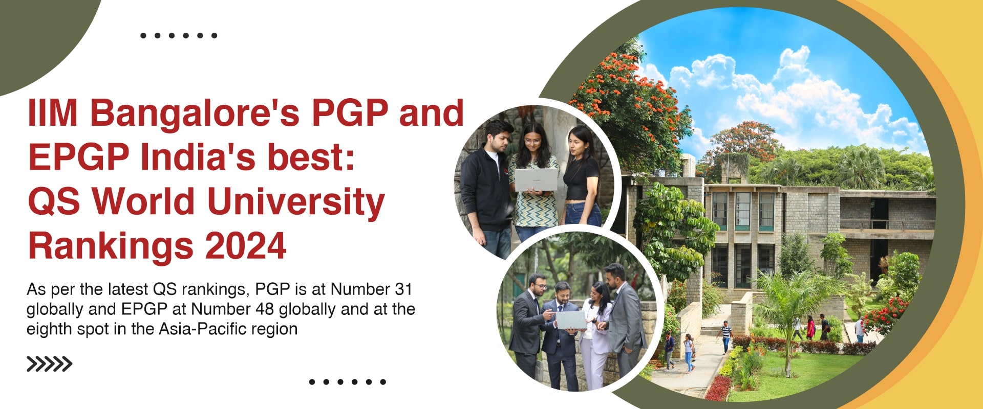 IIM Bangalore’s PGP and EPGP India’s best: QS World University Rankings 2024