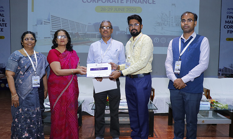PhD scholar M. Joel Christopher and IIMB faculty win Best Paper Award at ICFMCF 2025 