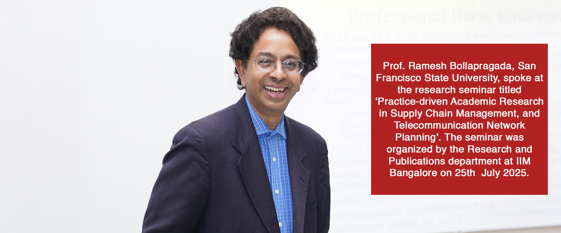 Prof. Ramesh Bollapragada, San Francisco State University