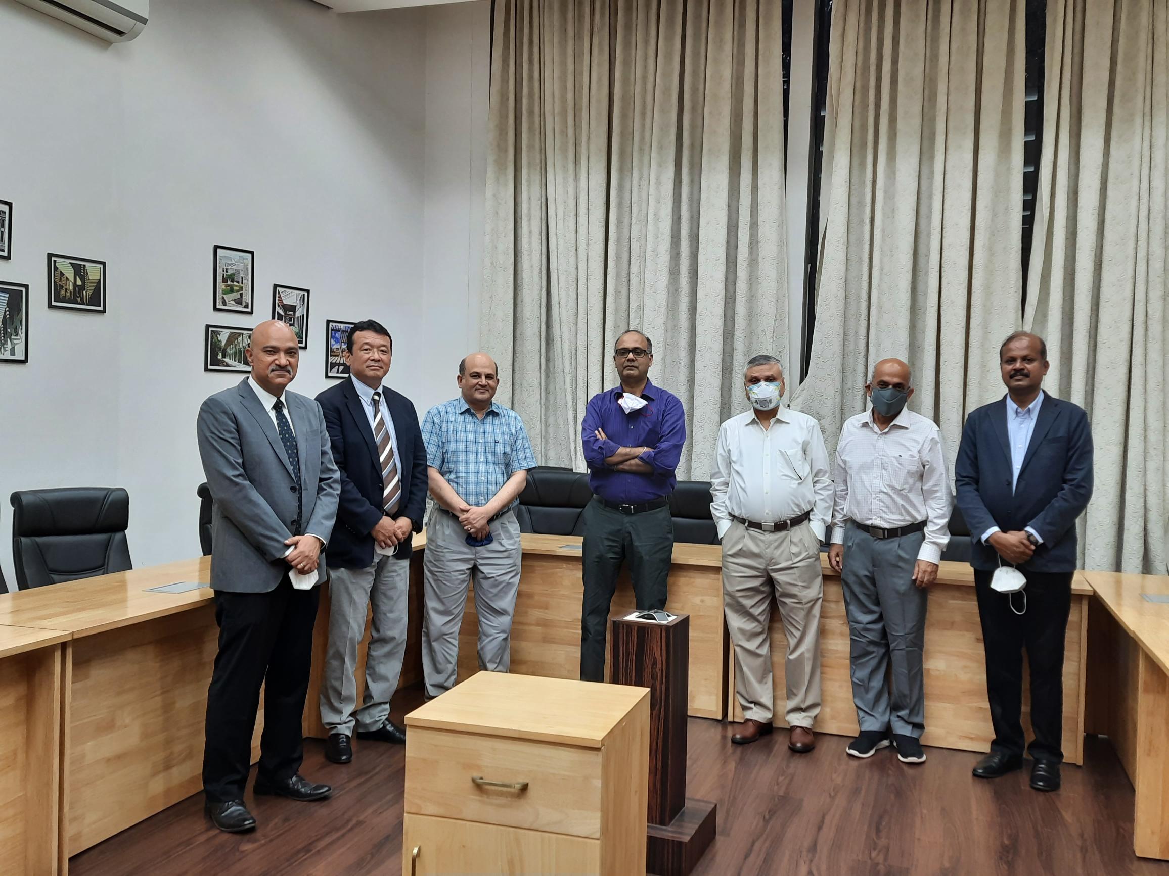 Mr. Yoji Taguchi – Chairman & Managing Director of Mitsubishi Corporation India, Mr. Cherian Dominic – Chief Regional Officer & Vice President, Bangalore and Mr. Ramesh Kumar – Vice President, HR & Legal with Prof. Rishikesha T. Krishnan – Director, IIMB; Prof. Chetan Subramanian – Dean Faculty; Prof. D. Krishna Sundar – Chairperson, MIJSC; Mr. Saideep Rathnam – Chief Operating Officer, MIJSC.