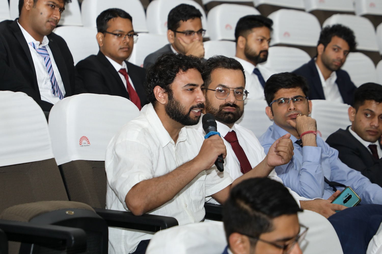 One of the students asking question during question-and-answer session at the inauguration of the EPGP Program on 25th March 2023.