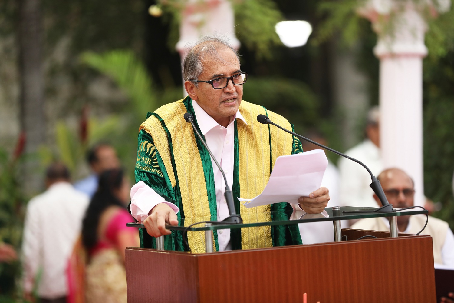 Dr. Devi Prasad Shetty, Chairperson, Board of Governors, IIM Bangalore, highlights the achievements of the institute, detailing its rankings and partnerships.