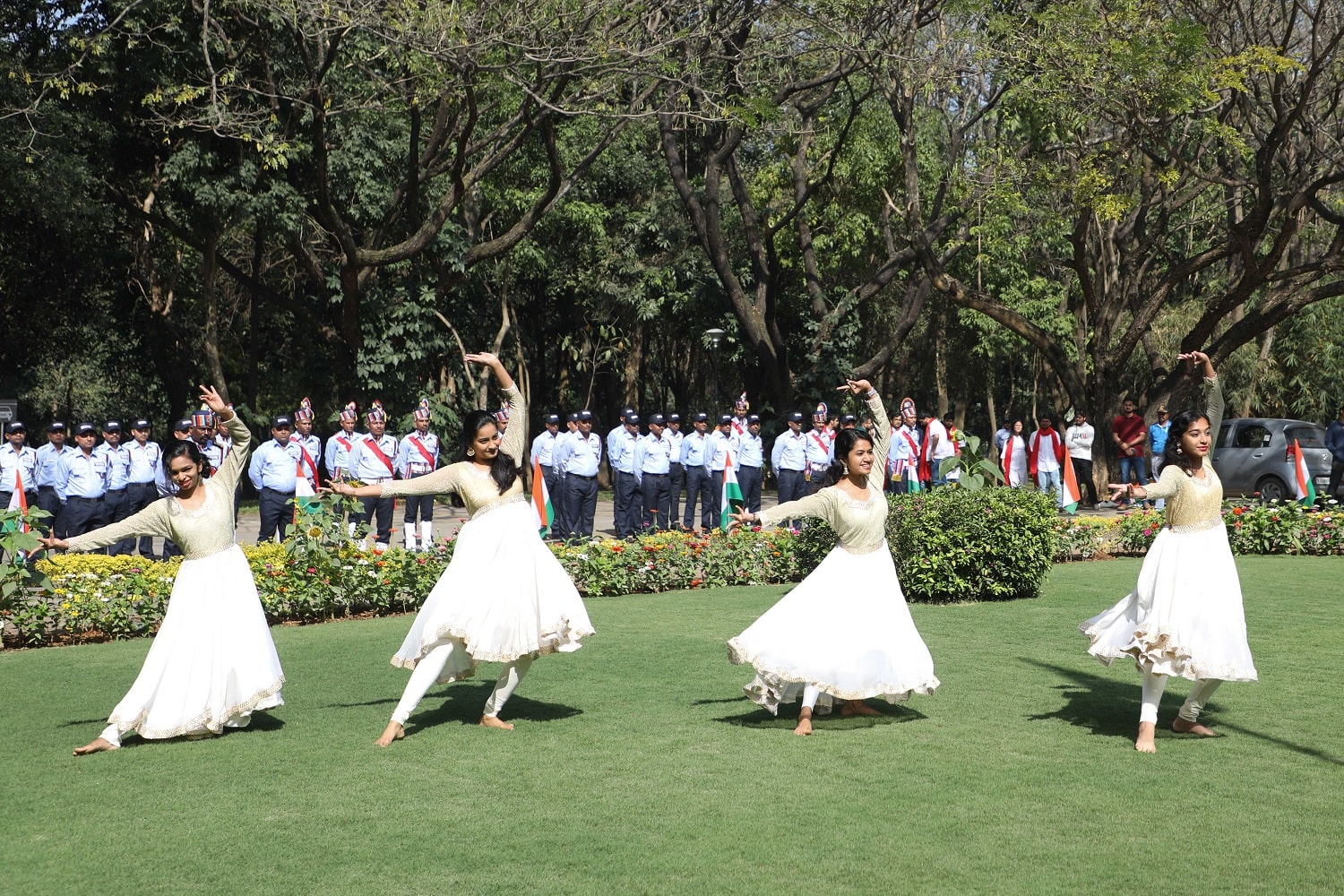 Staffs of IIMB sing a patriotic song on the Republic Day celebration.