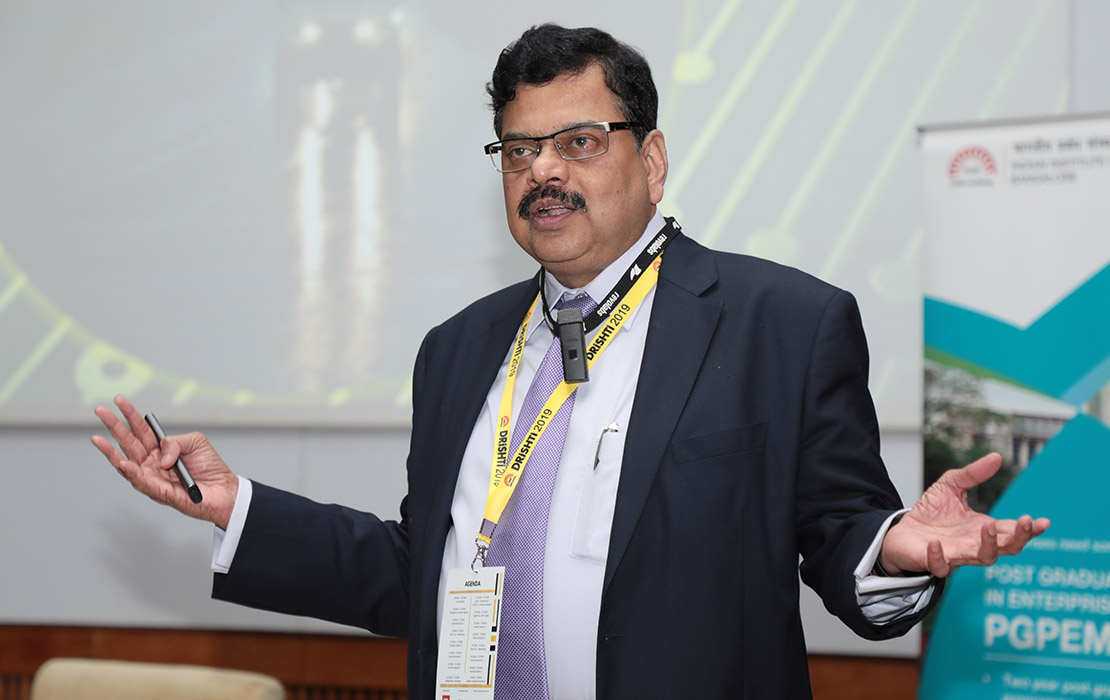 Richard Desouza, CEO, Mahindra Digital speaks on ‘Organizational Challenges in Digital Transformation’ at Drishti 2019 – the leadership summit hosted by the students of the Post Graduate Programme in Enterprise Management (PGPEM) at IIMB on February 10, 2019.