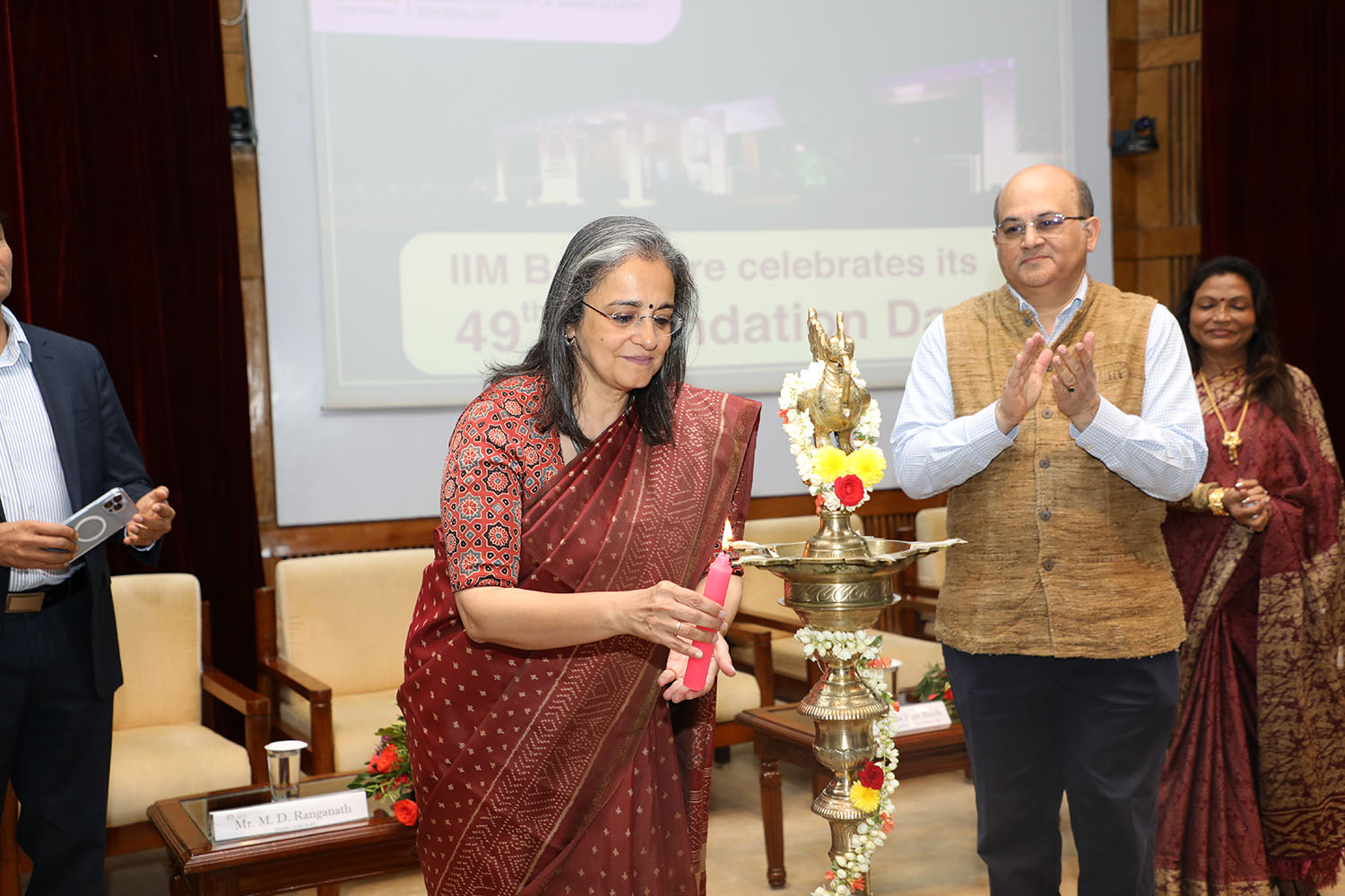 Ms Madhabi Puri-Buch, Chairperson, Securities and Exchange Board of India (SEBI), inaugurates the 49th Foundation Day celebrations, at IIMB, on October 28, 2022.