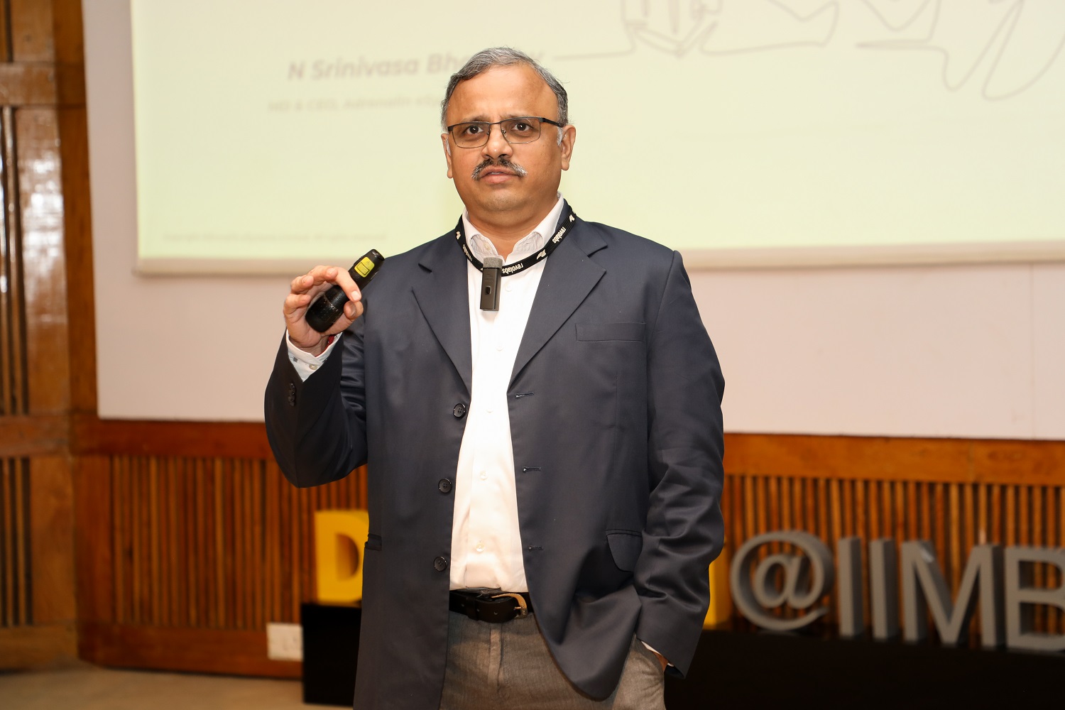 Mr Srinivasa Bharathy, MD and CEO, Adrenaline Systems Ltd., delivers the first keynote address on Designing Talent for a Sustainable Business.