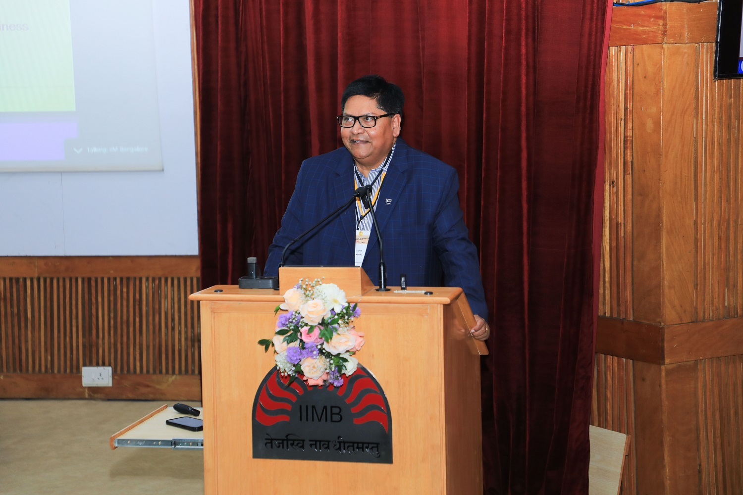 Prof. Sumit Kundu, Professor, Florida International University, speaks at the conference.