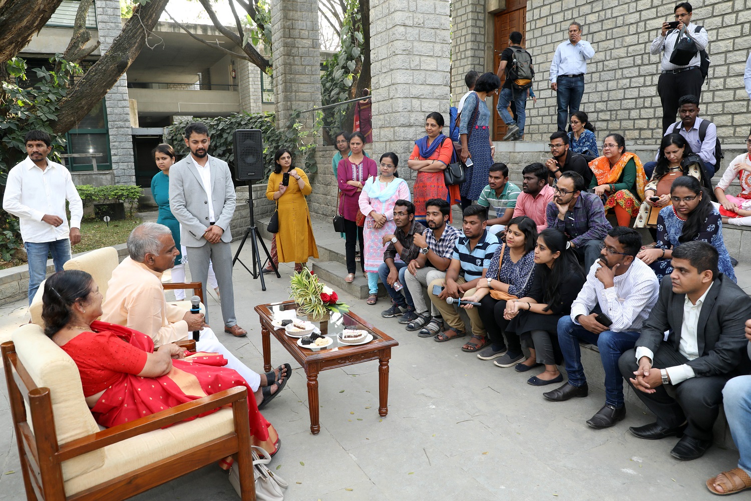 Magsaysay awardees Dr. Prakash Baba Amte and Dr. Mandakini Amte, in conversation with the audience.