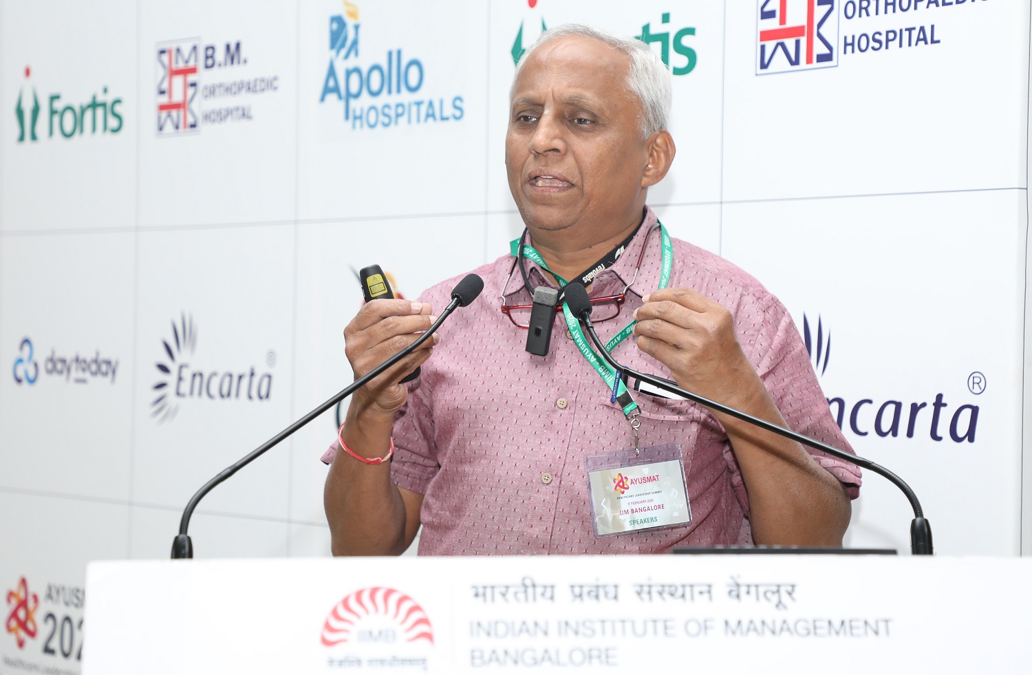 Dr. B.N Gangadhar, Director, NIMHANS, delivers the keynote address on ‘Disruptive Innovations in Healthcare’ at Ayusmat 2020.