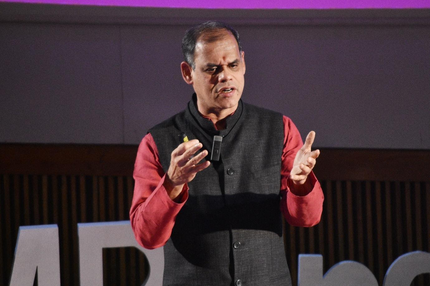 Dr. B. Mahadevan, Professor of Production and Operations Management at IIMB, speaks at the TEDxIIMBangalore event, on December 21.