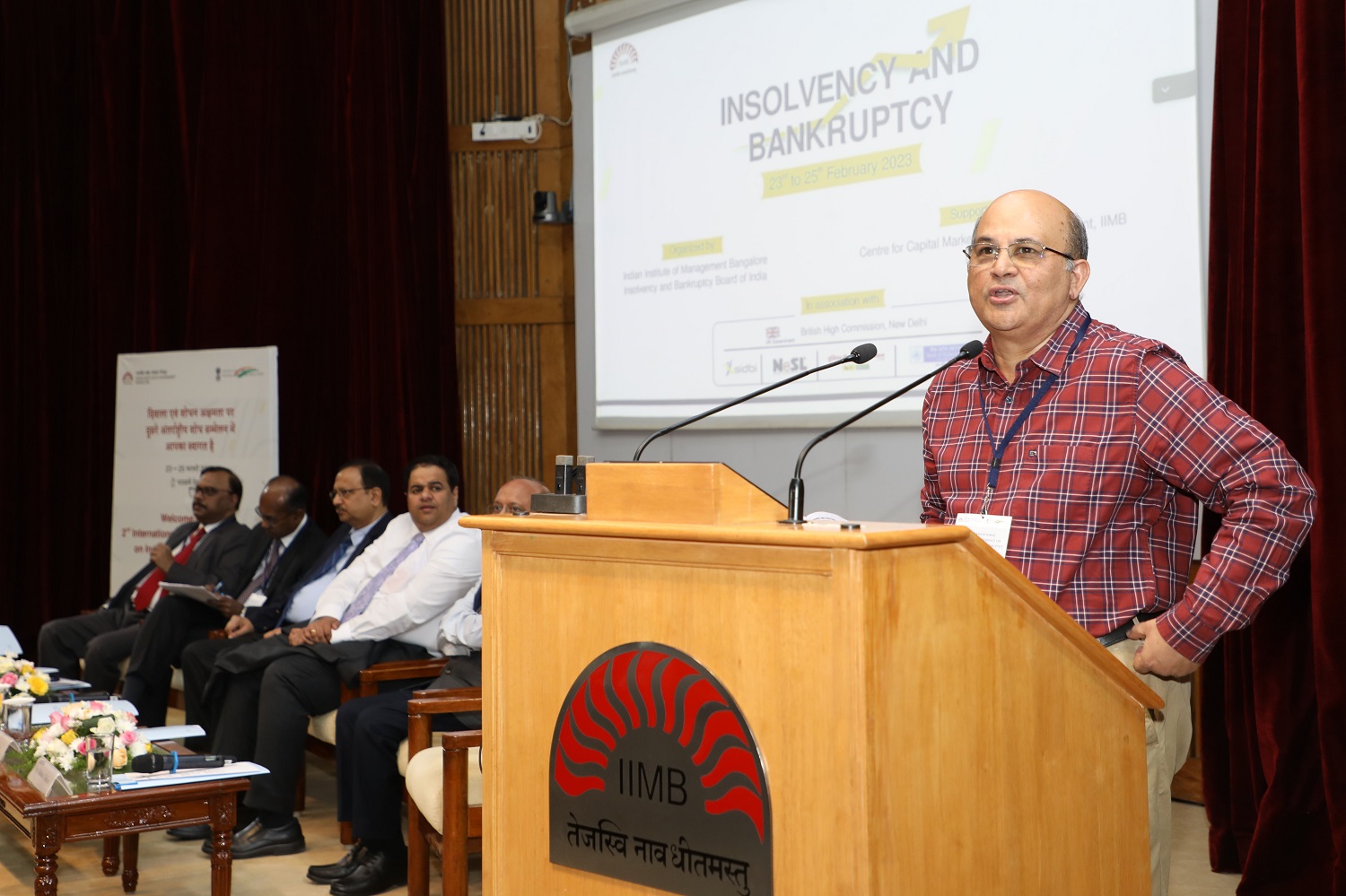 Prof. Rishikesha T Krishnan, Director, IIM Bangalore, welcomes the delegates and participants to the second International Research Conference on Insolvency and Bankruptcy.