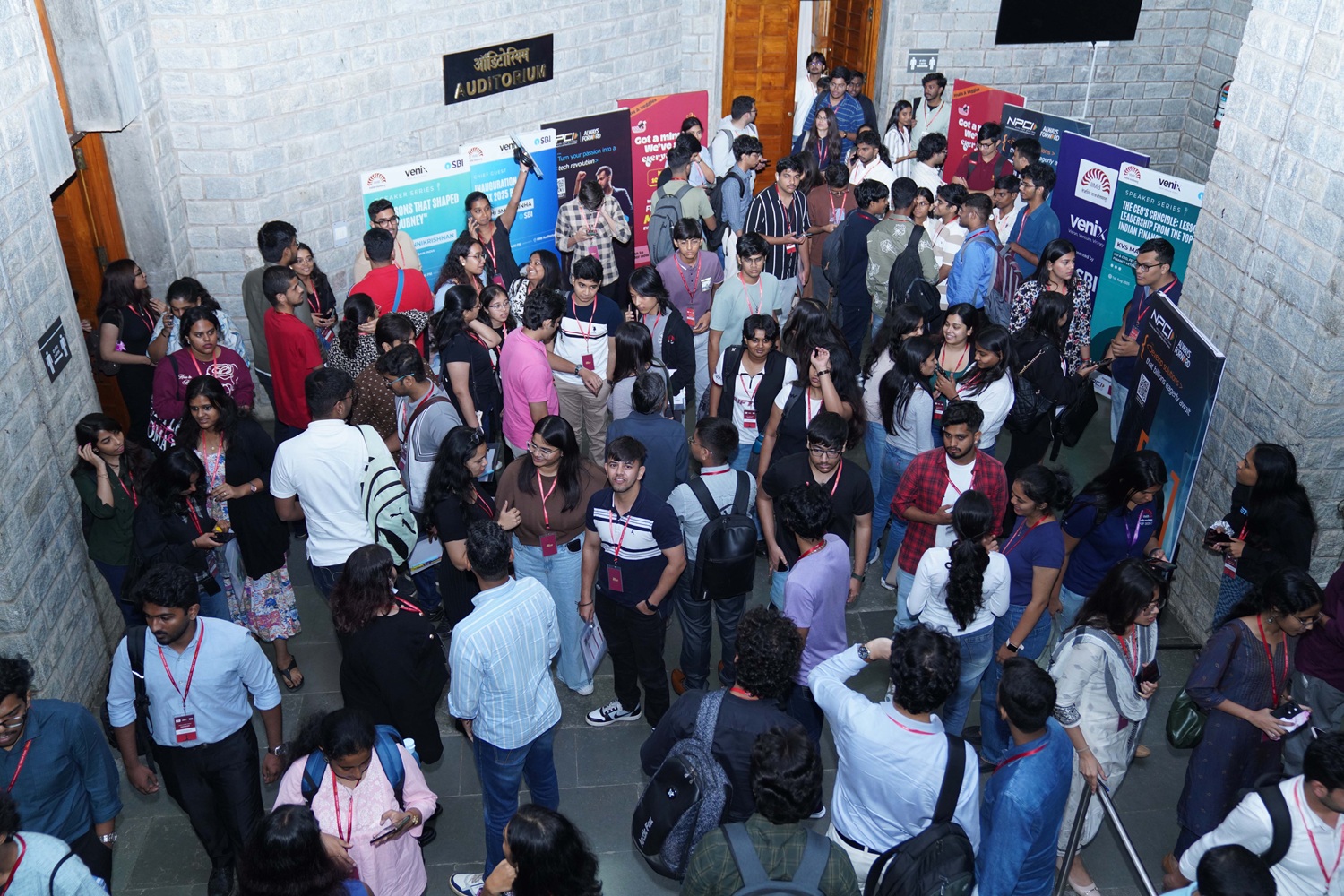 A candid moment capturing the energy and excitement of students and participants at VENIX 2025.