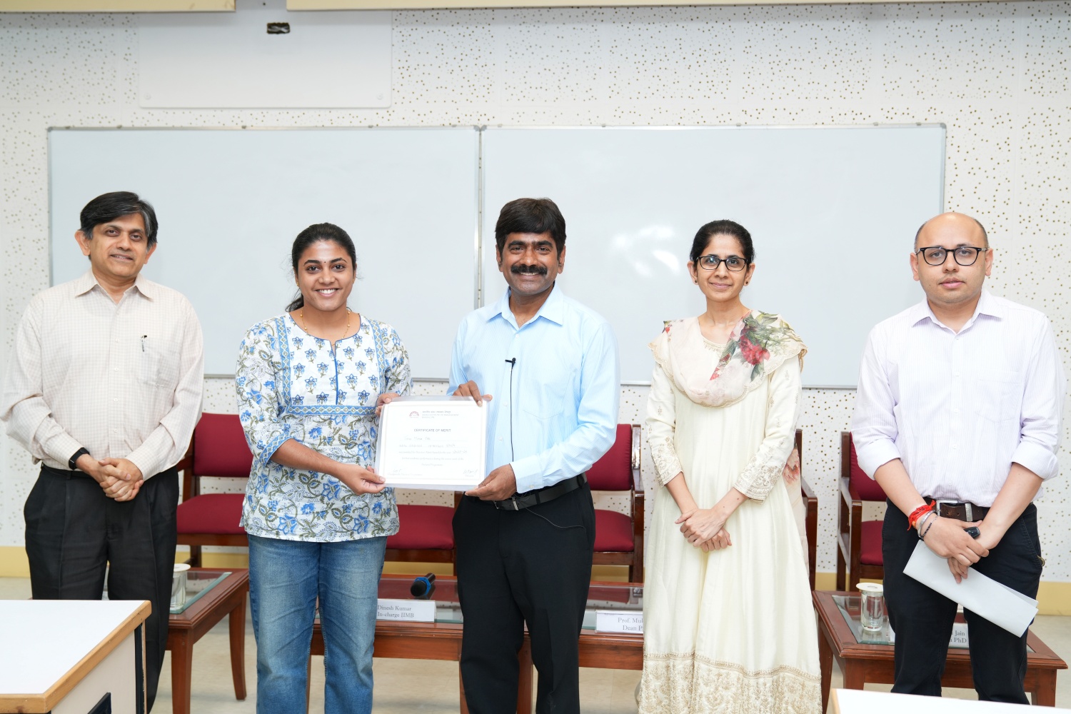 Teena Maria Jose of the Economics area, from the 2024 batch, receives the Director’s Merit List Award in recognition of her academic excellence.