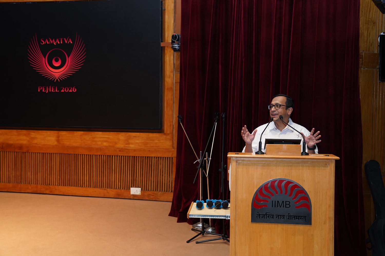 Prof. Ashis Mishra, Chairperson, PGPEM, addresses the audience during Pehel 2026.