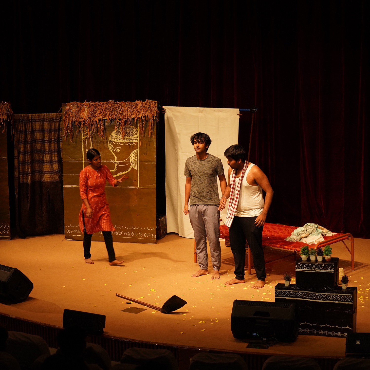 Participants, while performing at Curtain Call, a scripted theatrical performance.