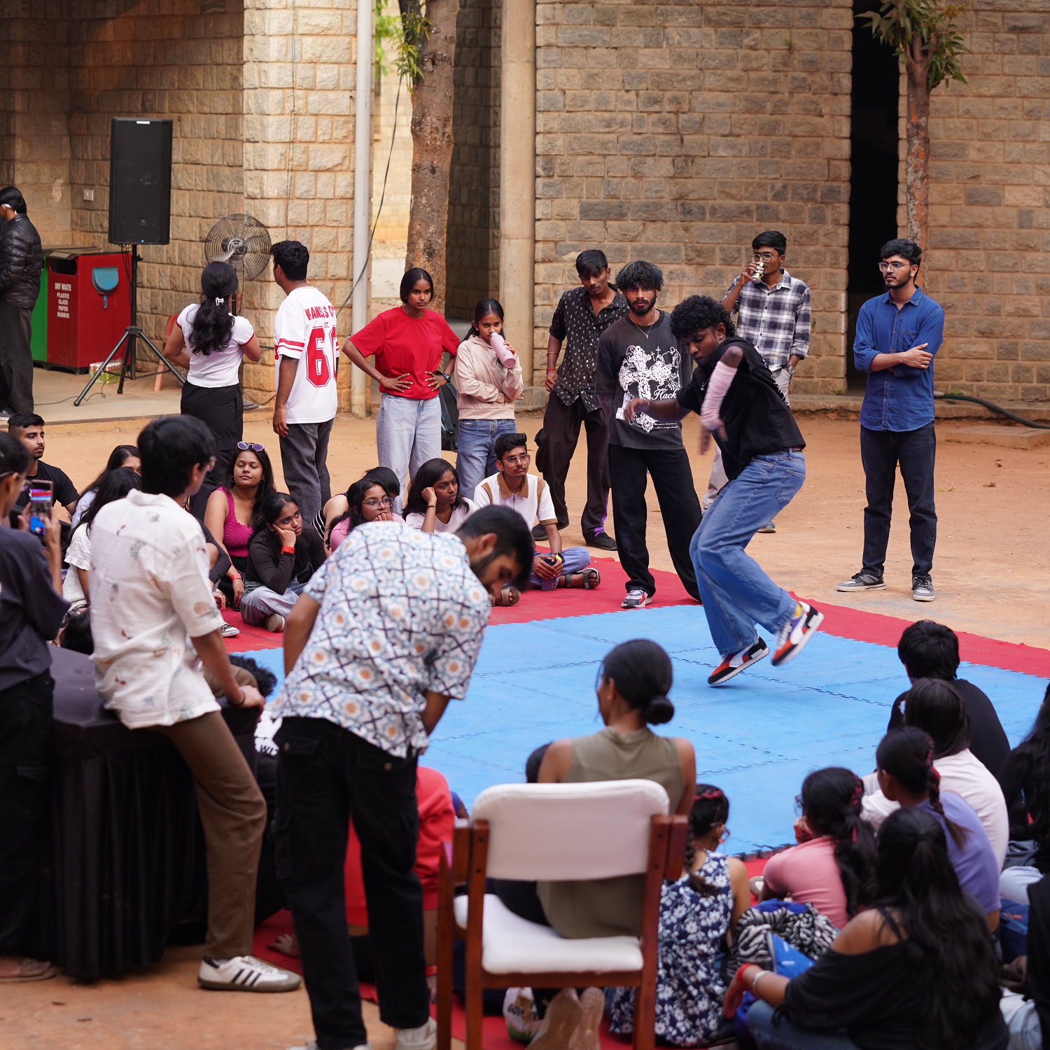 A participant performing at Streets Unleashed, head-to-head street dance freestyle technique battles.