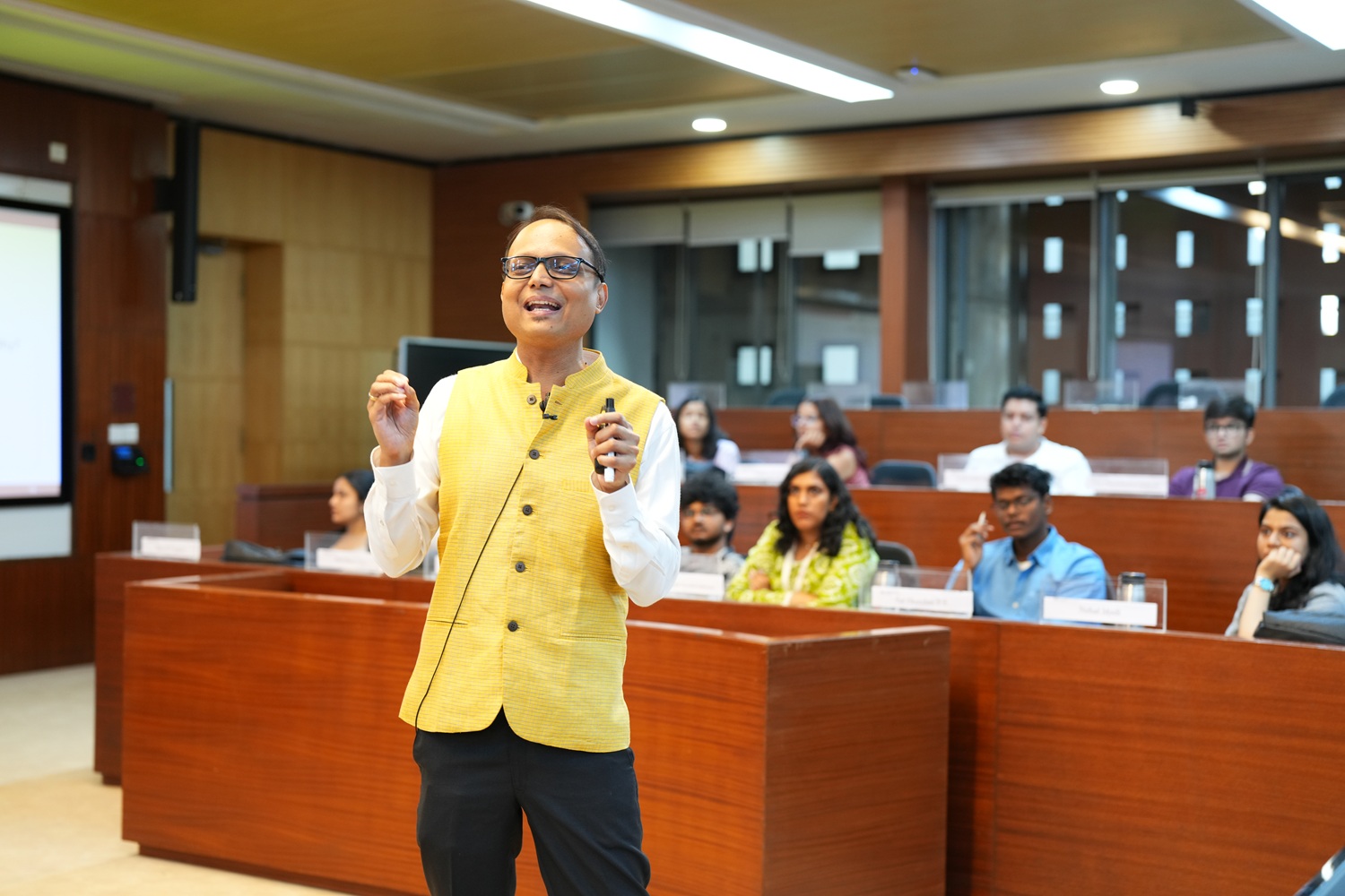 Prof. Varun Jindal, Finance & Accounting area, delivers a keynote session on shareholder wealth maximization.