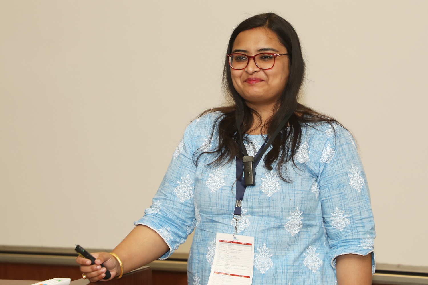 Debanjana Deb Biswas, ICFAI Business School, Telangana, presents her paper titled, ‘From adversity to adaptation: Exploring the factors that build resilience at work’, at the IMR Doctoral Conference, at IIMB on 2nd February 2024.