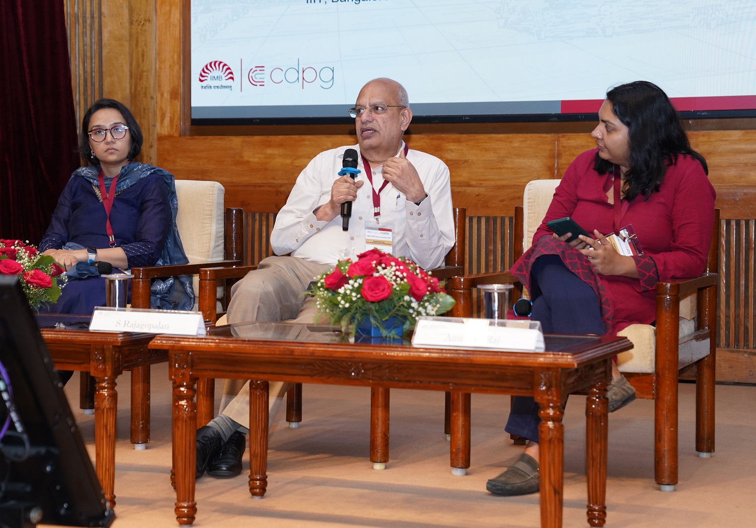 (L-R) The penultimate session of the conclave featured Shehnaz Ahmed, Sr. Resident Fellow and Lead, Applied Law and Technology Research, Vidhi Centre for Legal Policy, and Prof. S Rajagopalan, President, MOSIP, IIITB, in conversation with moderator Anumita Raj, Associate Director, eGov Foundation, for the session on ‘Guardrails for DPI/DPGs: Data Protection and Privacy by Design’.