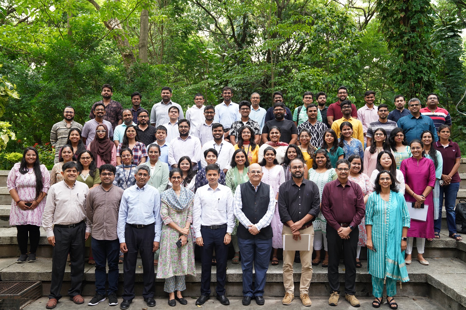 Snapshot of the incoming students with the Director, Deans, Chairperson, Faculty members, NSR Pre-doc students, and PhD seniors after the inauguration. 