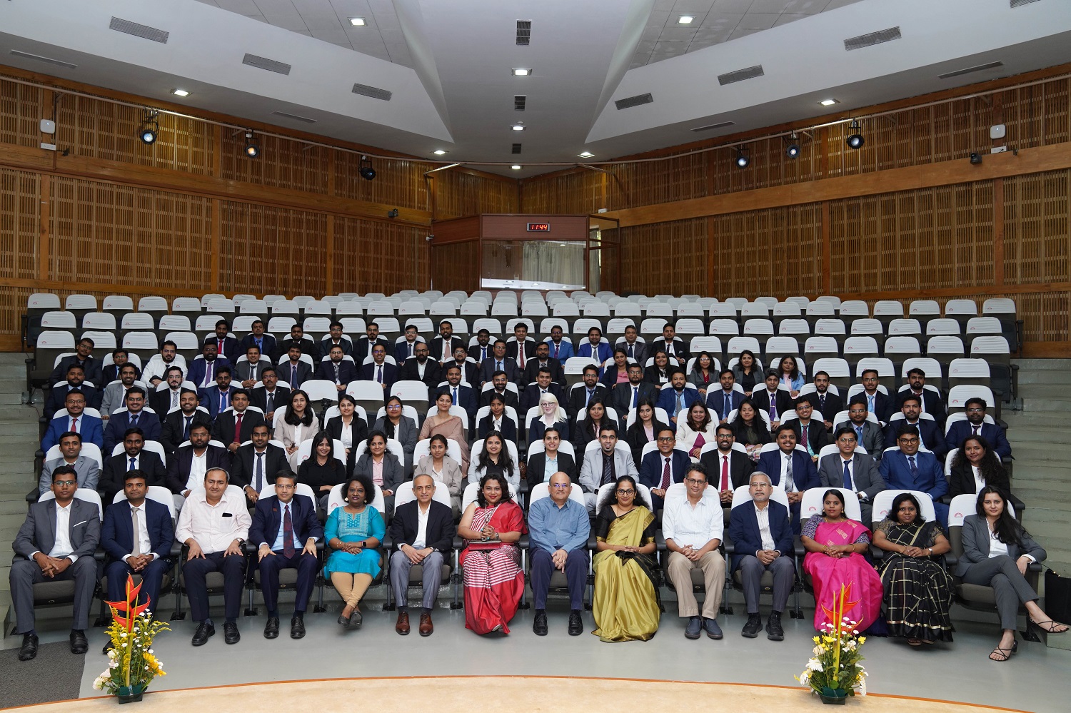 A snapshot of the EPGP Batch of 2024-25 with the Chief Guest, Director, Deans, EPGP Chairperson and staff of the EPGP Office. 