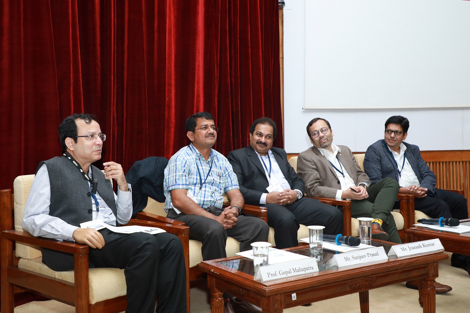 (L-R) Prof. Gopal Mahapatra, faculty from the Organizational Behavior & Human Resources Management area, IIMB, moderates the panel discussion on ‘Scaling the Product Talent Pool’. (L-R)  Prof. Gopal Mahapatra; Sanjeev Prasad, Human Resources, Samsung R D Institute India; Jnanesh Kumar, Director, Employee Success, Salesforce; Somnath Baishya, Head, HR, Intuit, and Prem Velayudan, India HR Site Leader & HRBP - R&D - International Sites, VMware.