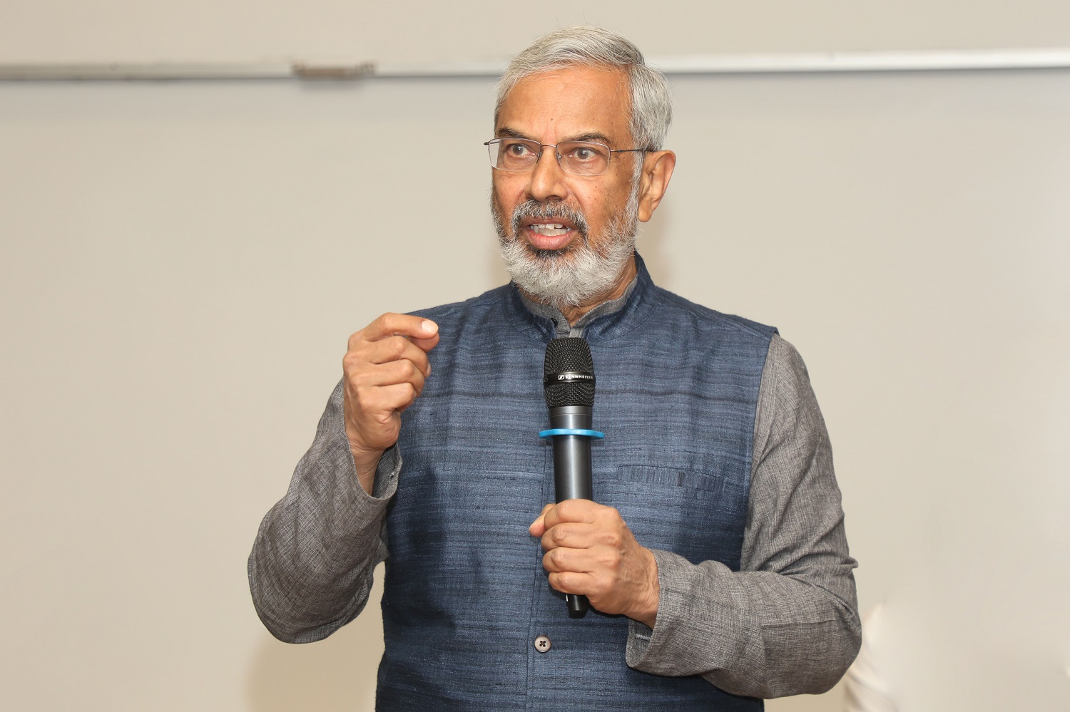 Kartikeya V. Sarabhai, Director, Centre for Environment Education, address the audience.