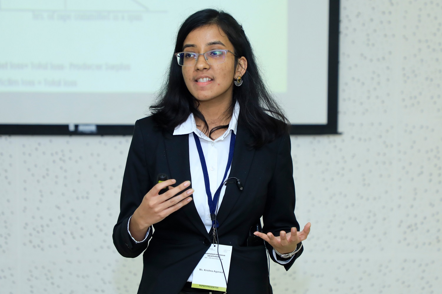Krishna Agarwal, GNLU, Gandhinagar, speaks on 'Economic Analysis of Rape: Critical Evaluation of Criminal Amendment Act 2018' at the presentation on Gender and Crime.