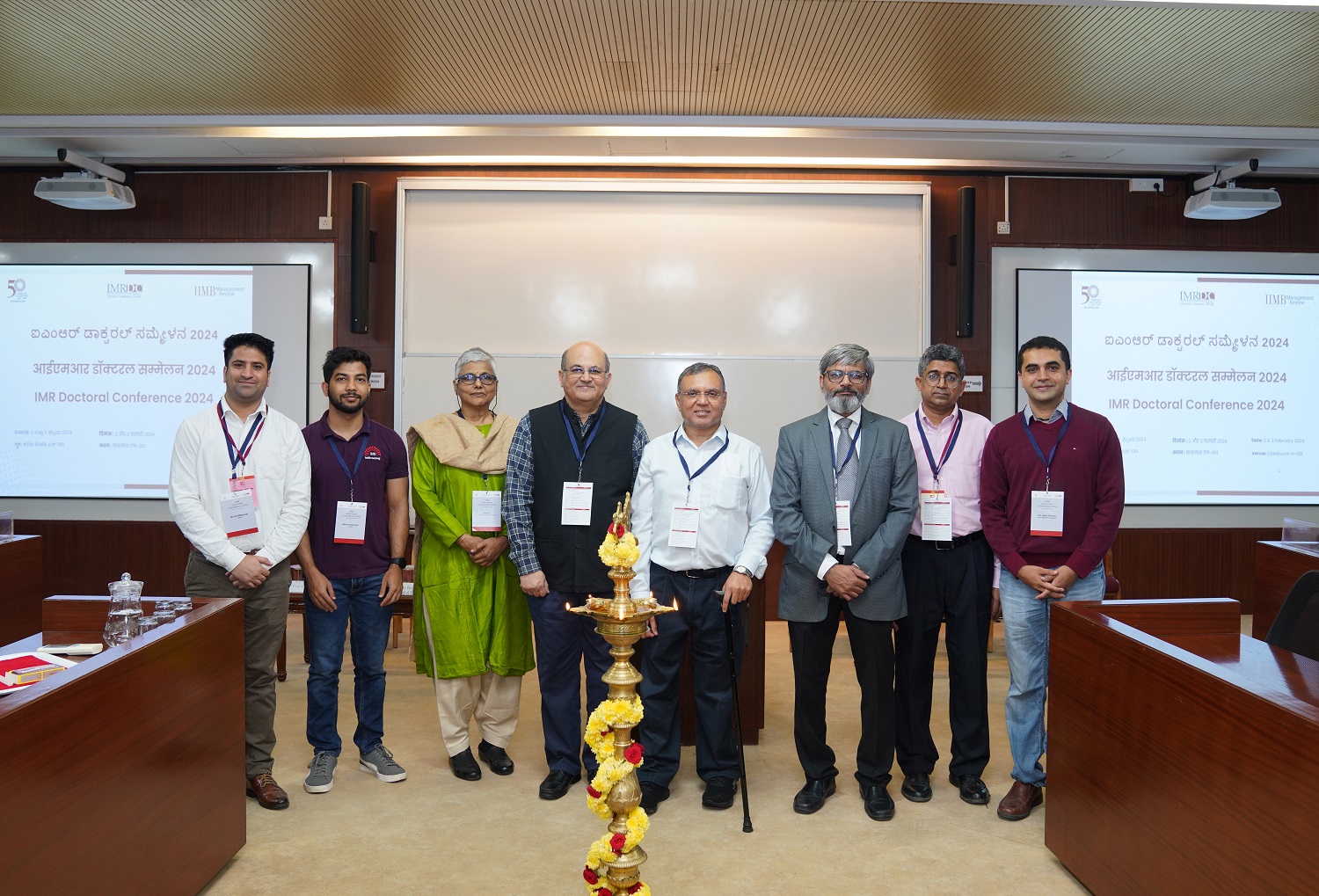 Professor Sanjay Kallapur, Accounting, Indian School of Business, lights the ceremonial lamp to inaugurate the IMR Doctoral Conference (IMRDC) organized by IIMB Management Review (IMR) and the Office of the Doctoral Programme on 2nd February 2024