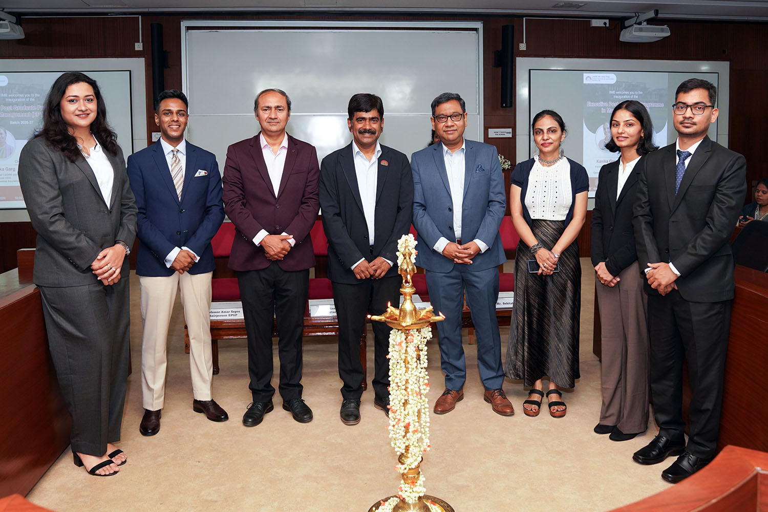 IIM Bangalore welcomes 75 students to the batch of Executive Post Graduate Programme in Management (EPGP) 2026-27 held in Classroom N-001.
