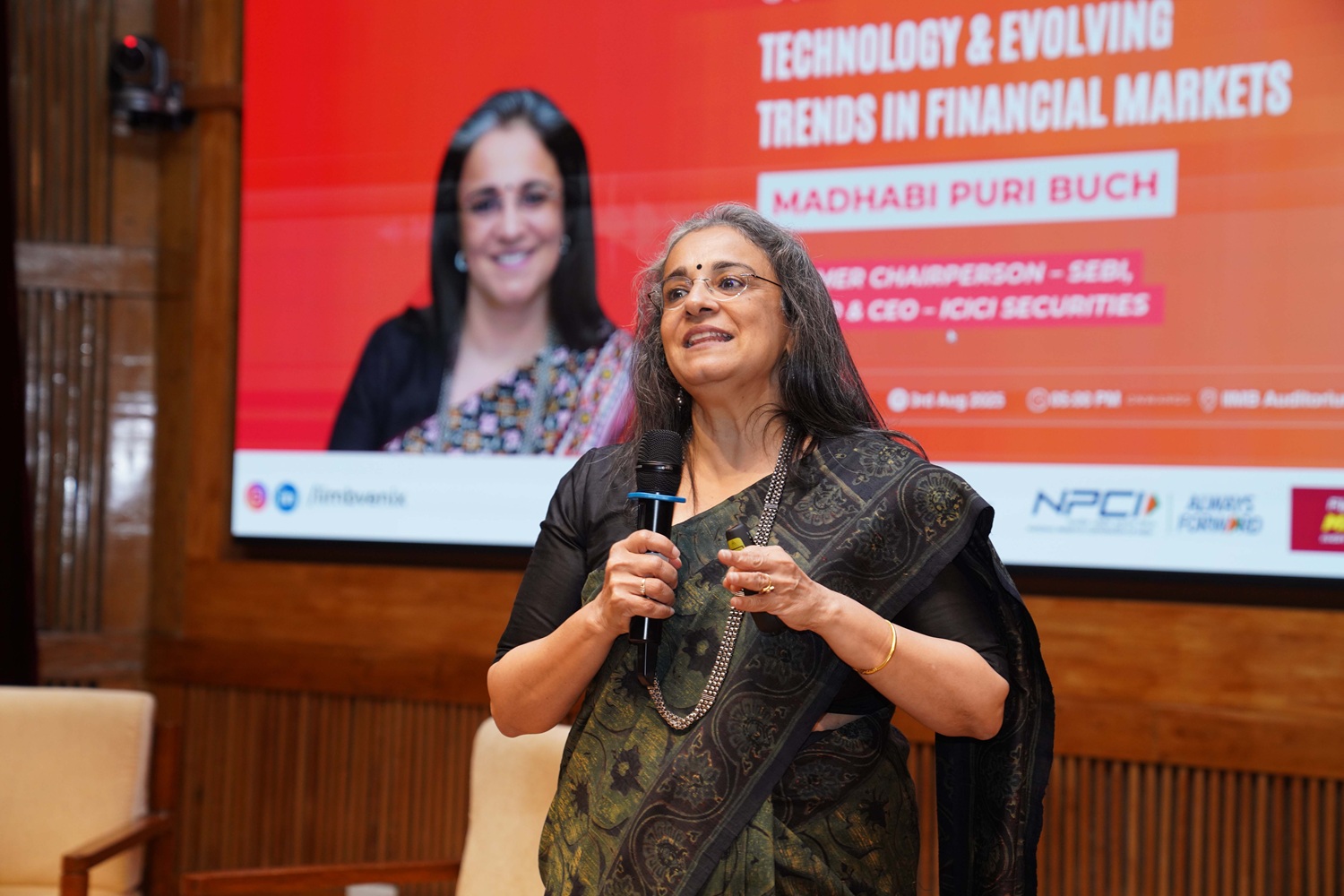 Speaker Series by Madhabi Puri Buch, Former Chairperson, SEBI, on ‘Technology and Evolving Trends in Financial Markets,’ where she challenged the audience to view risk as a strategic advantage.