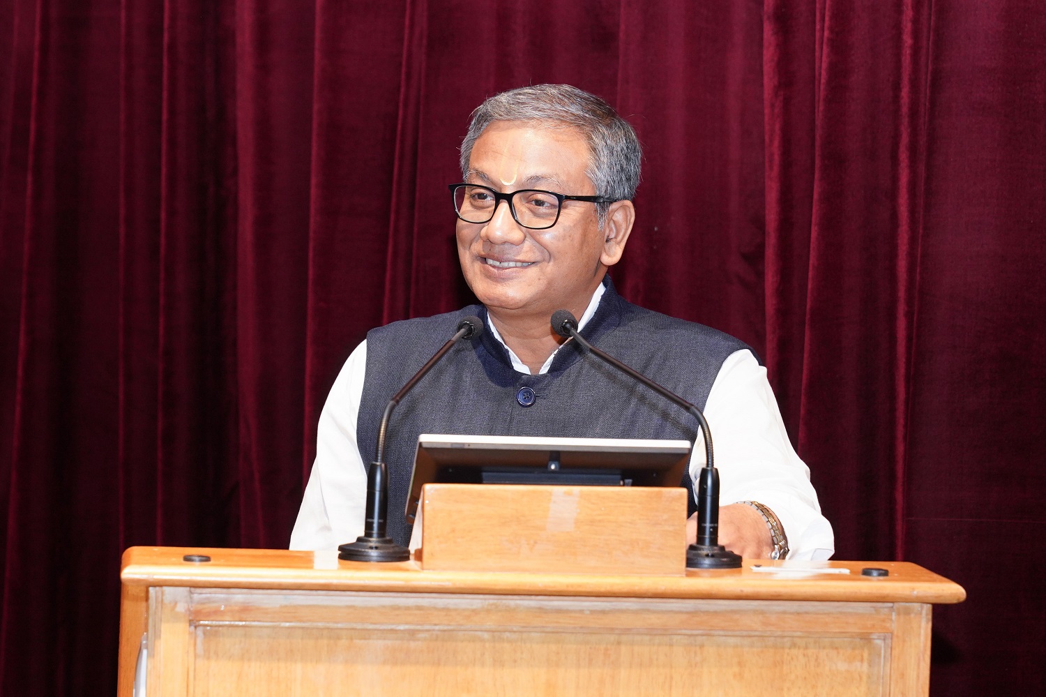 Mr. Sundararaman Ramamurthy, Managing Director & CEO of BSE Ltd., delivered a keynote on integrating purpose, ethics, and Dharmic values into corporate governance practices