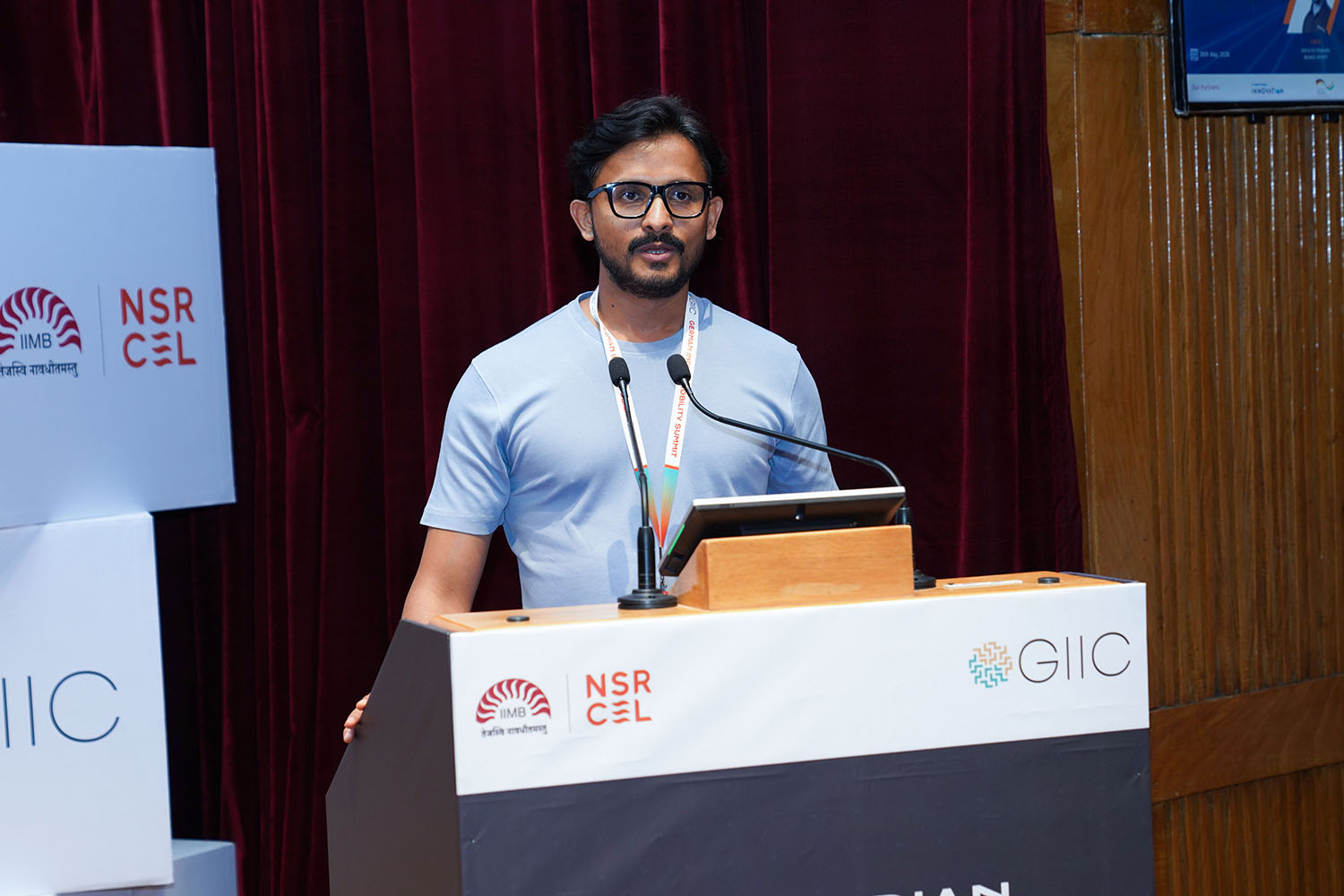 Anil G, COO and Co-founder, Bounce Infinity, addresses the audience.