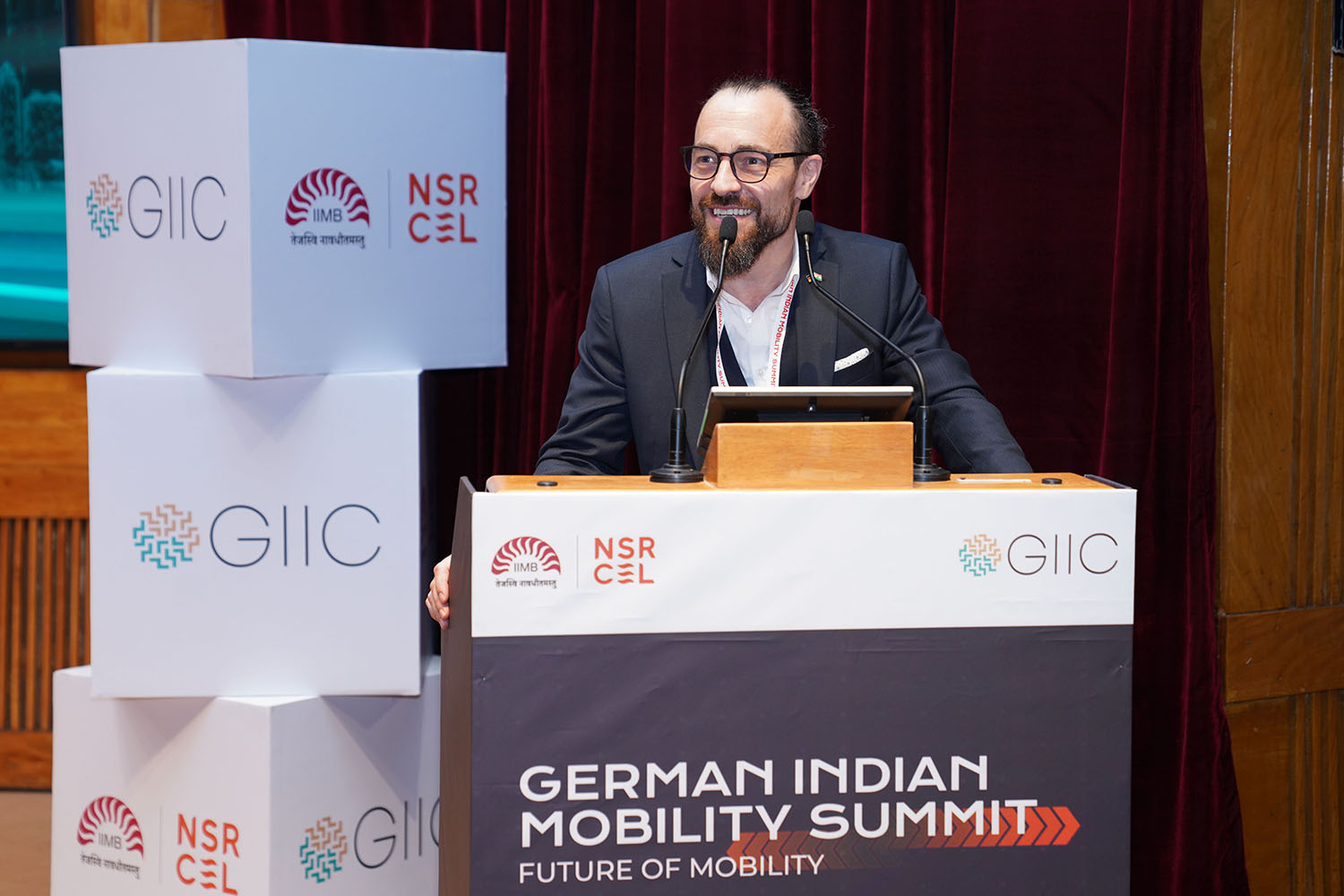 Jan Lachenmayer, Chairman, GIIC, anchors different sessions of the German Indian Mobility Summit 2026 at IIM Bangalore.